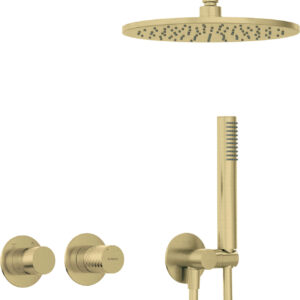 Zestaw prysznicowy podtynkowy z głowicą prysznicową – z baterią poziomą