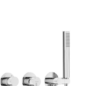 Zestaw prysznicowy podtynkowy z główką prysznicową – z baterią poziomą
