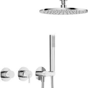 Zestaw prysznicowy podtynkowy z głowicą prysznicową – z baterią poziomą