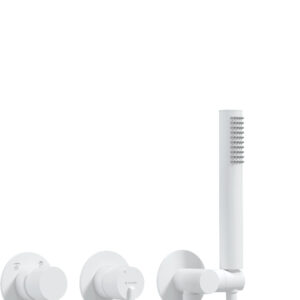 Zestaw prysznicowy podtynkowy z główką prysznicową – z baterią poziomą