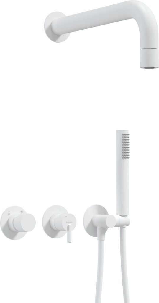 Zestaw prysznicowy podtynkowy z główką prysznicową – z baterią poziomą