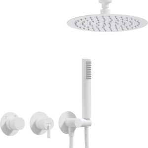 Zestaw prysznicowy podtynkowy z głowicą prysznicową – z baterią poziomą