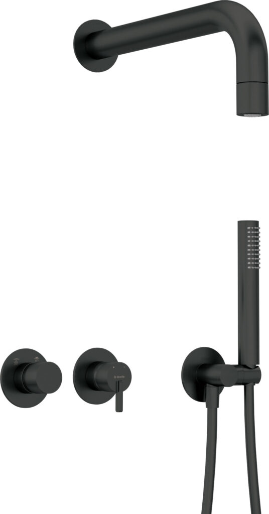 Zestaw prysznicowy podtynkowy z główką prysznicową – z baterią poziomą