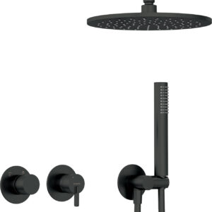 Zestaw prysznicowy podtynkowy z głowicą prysznicową – z baterią poziomą