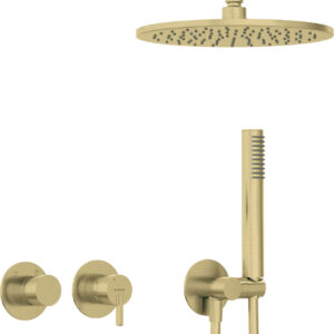 Zestaw prysznicowy podtynkowy z głowicą prysznicową – z baterią poziomą