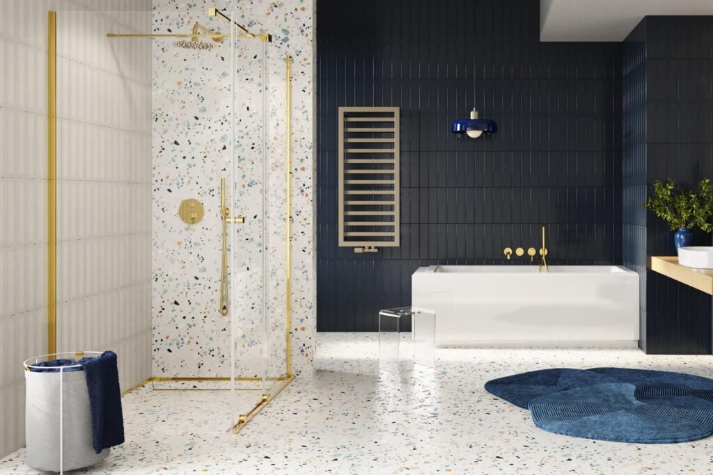 Caldo zestaw zintegrowany z głowicą termostatyczną, lewy, cappuccino