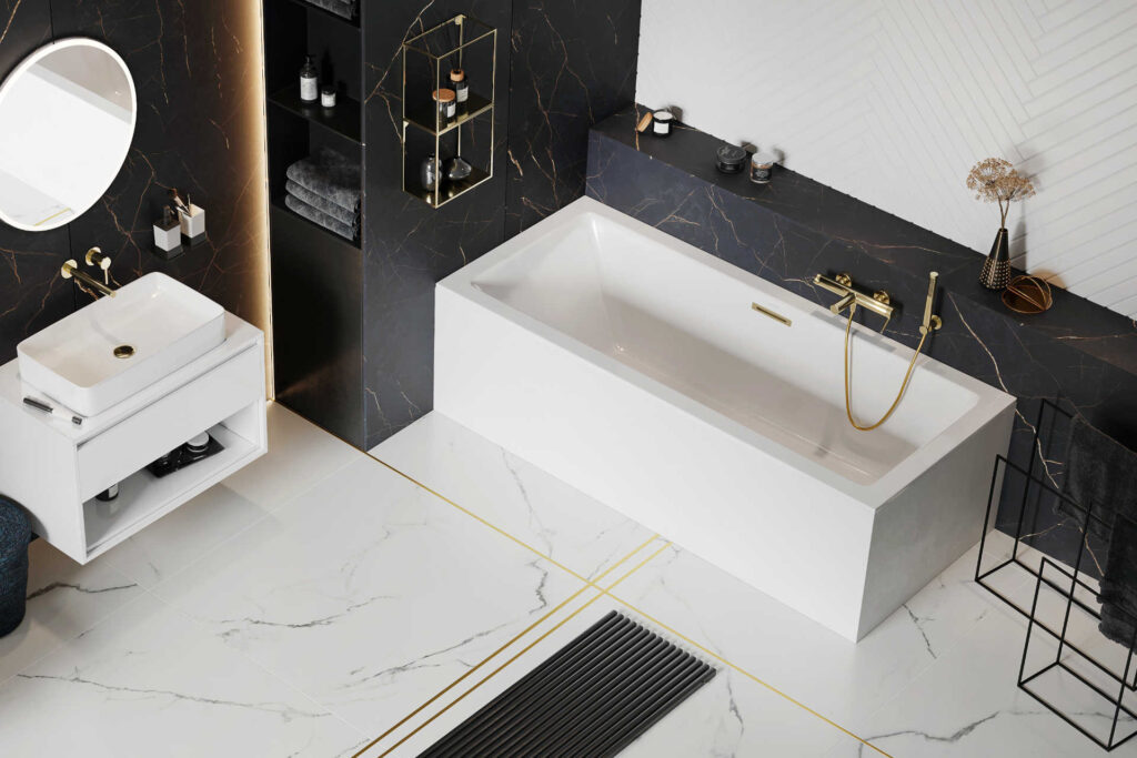 Profil PROFILED oświetleniowy z blendą 15 mm, długość 250 cm, aluminiowy, anodowany czarny, blenda czarna