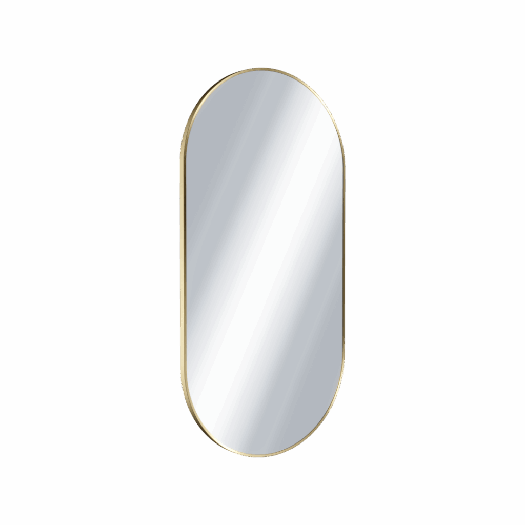 Revia lustro łazienkowe 100x50cm owalne, złoty szczotkowany