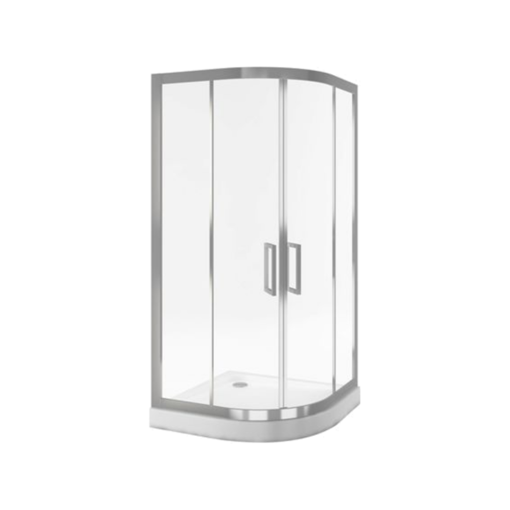 Seria 600 kabina półokrągła 90×90 cm drzwi przesuwne, Clean Control, chrom