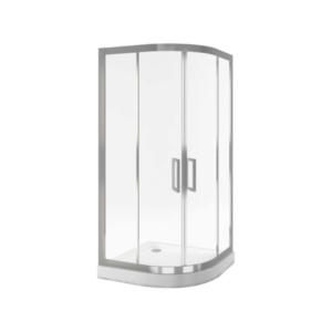 Seria 600 kabina półokrągła 90×90 cm drzwi przesuwne, Clean Control, chrom