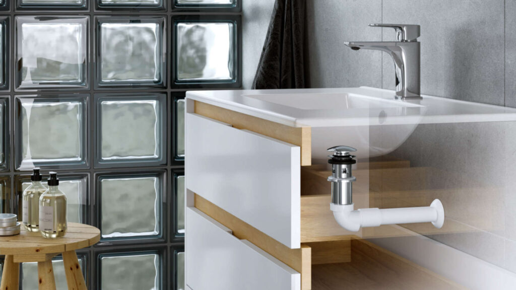 Flux syfon umywalkowo-bidetowy suchy niski, biały