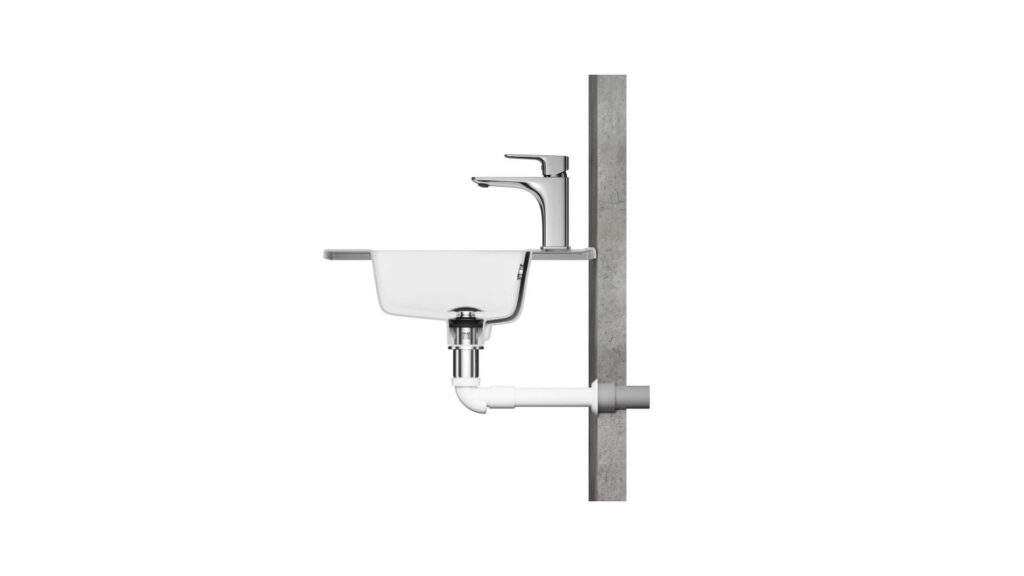 Flux syfon umywalkowo-bidetowy suchy niski, biały