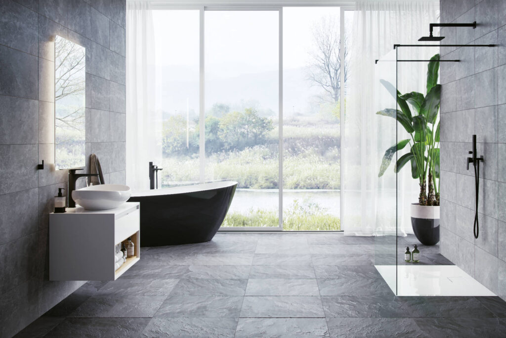 Tuto szafka wisząca 60 cm podumywalkowa z blatem, biały połysk/dąb