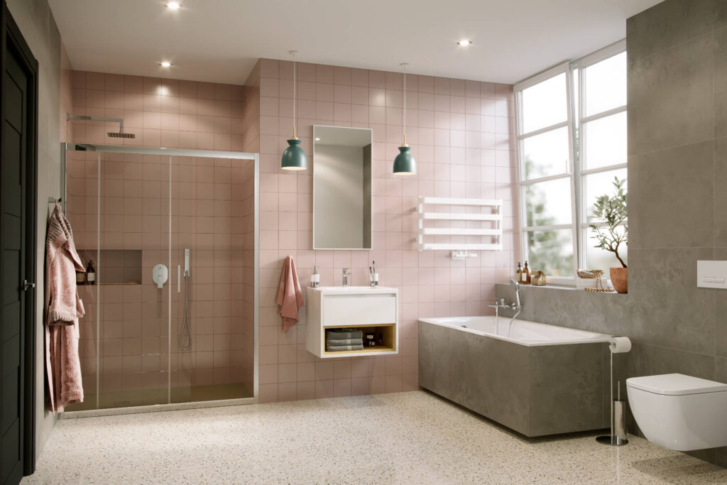 Tuto szafka wisząca 80 cm podumywalkowa 1 szuflada, biały połysk/dąb