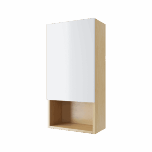 Tuto szafka wisząca wnękowa z frontem lewa 40×80 cm, dąb/biały połysk