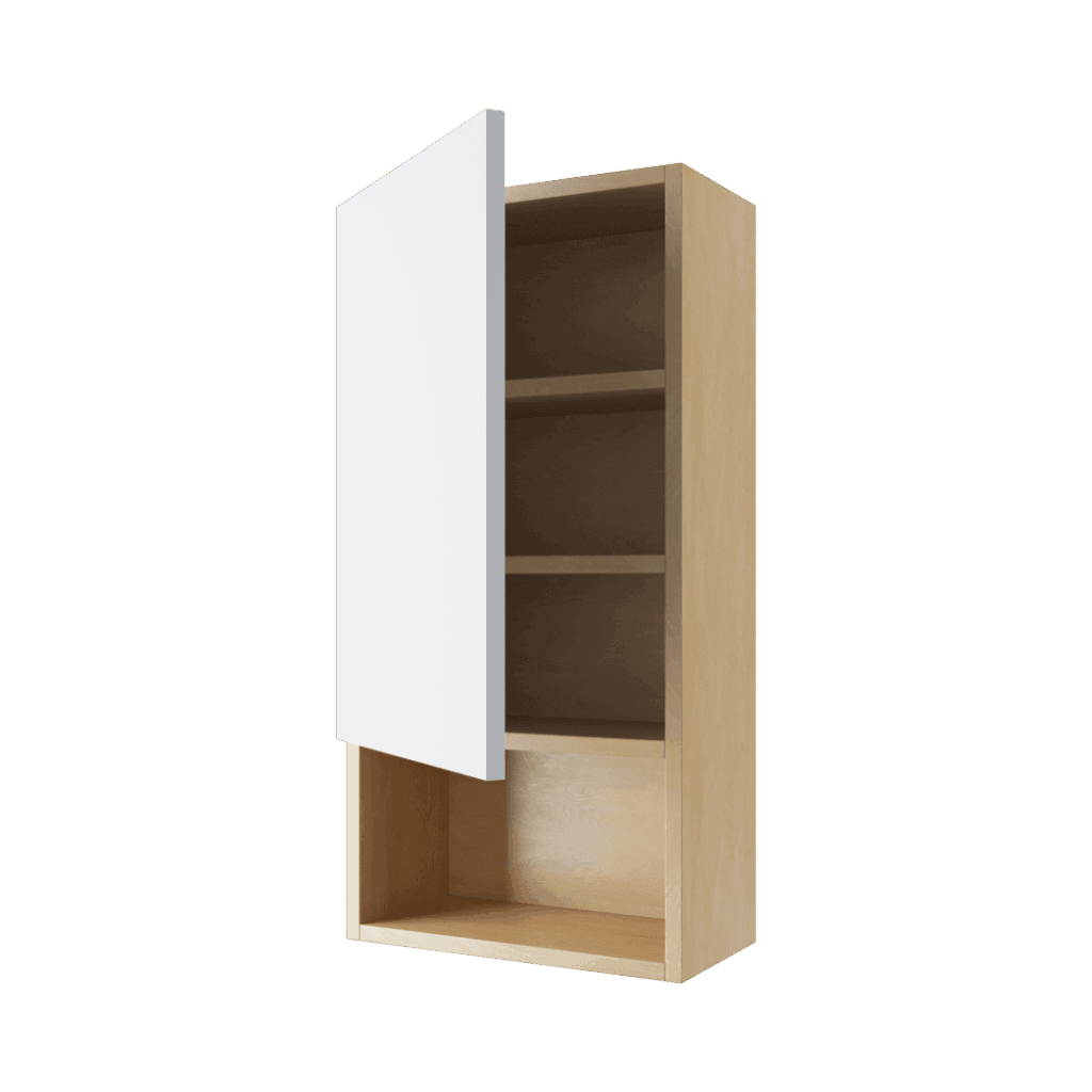 Tuto szafka wisząca wnękowa z frontem lewa 40×80 cm, dąb/biały połysk