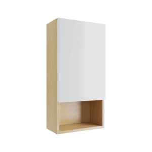 Tuto szafka wisząca wnękowa z frontem prawa 40×80 cm, dąb/biały połysk