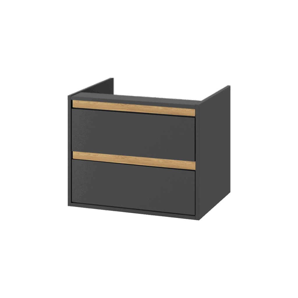 Tuto szafka wisząca 60 cm podumywalkowa 2 szuflady, szary/dąb