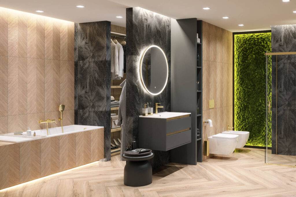 Tuto szafka wisząca 80 cm podumywalkowa 2 szuflady, szary/dąb