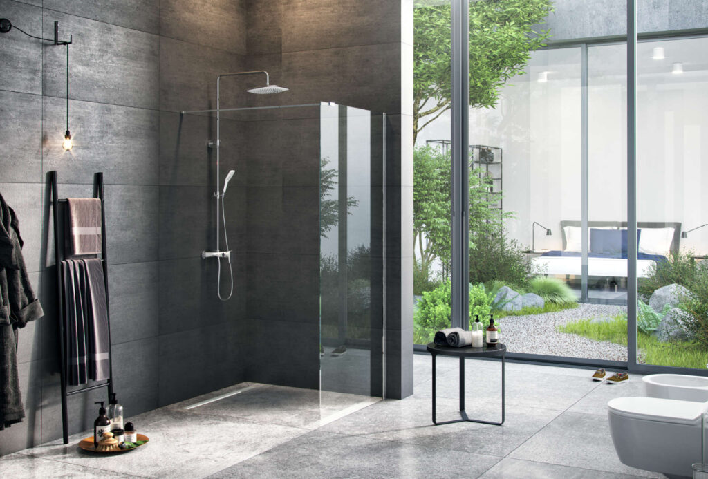 Vidoq walk-in ścianka prysznicowa prosta 90×200 cm, powłoka Clean Control, chrom