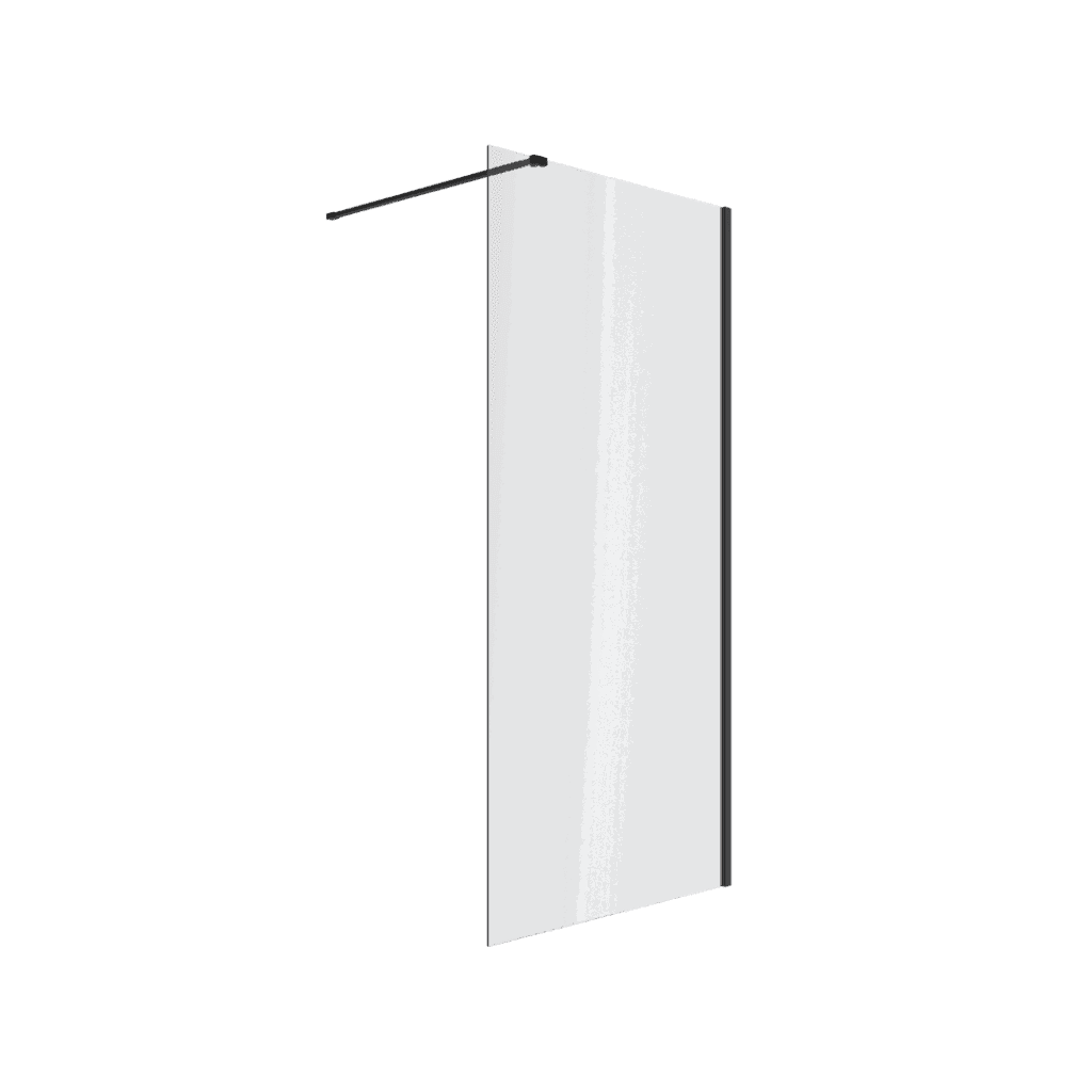 Vidoq walk-in ścianka prysznicowa prosta 90×200 cm, powłoka Clean Control, czarny mat