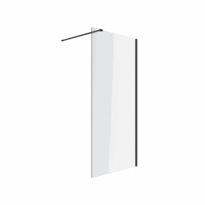 Vidoq walk-in ścianka prysznicowa prosta 90×200 cm, powłoka Clean Control, czarny mat