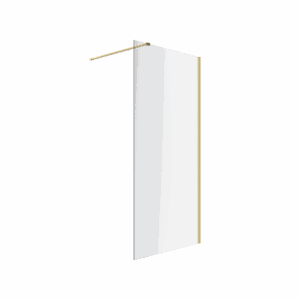 Vidoq walk-in ścianka prysznicowa prosta 90×200 cm, powłoka Clean Control, złoty połysk