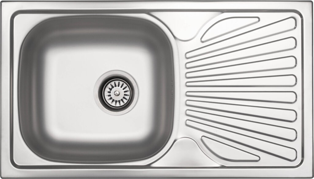 Zlewozmywak stalowy 1-komorowy z ociekaczem – odpływ 3.5″