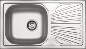 Zlewozmywak stalowy 1-komorowy z ociekaczem – odpływ 3.5″