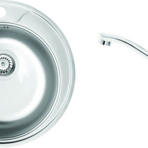 Zlewozmywak stalowy z baterią 1-komorowy