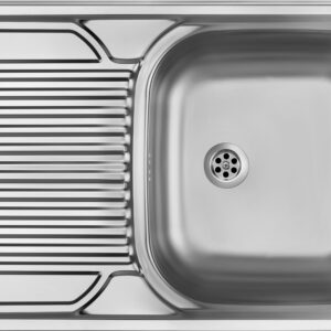 Zlewozmywak stalowy 1-komorowy z ociekaczem po lewej stronie – nakładany