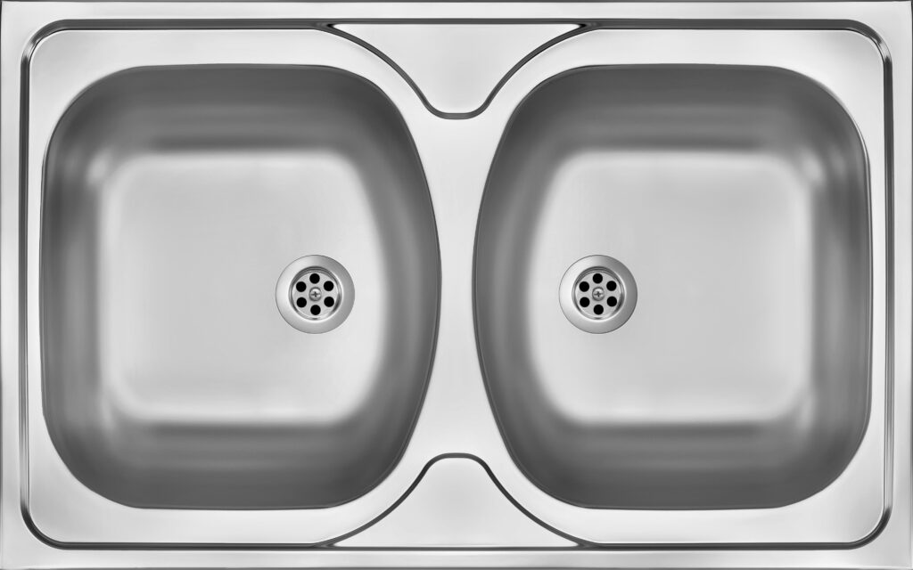 Zlewozmywak stalowy 2-komorowy – nakładany