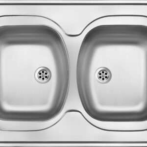 Zlewozmywak stalowy 2-komorowy – nakładany