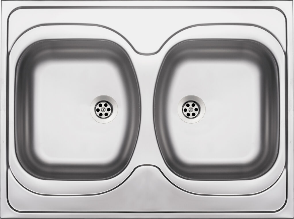 Zlewozmywak stalowy 2-komorowy – nakładany
