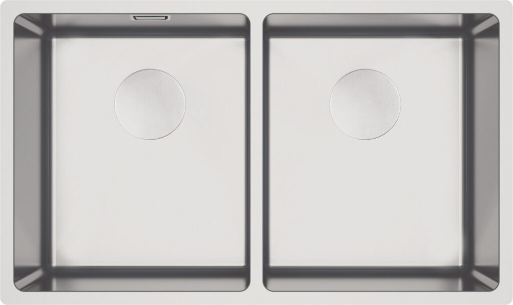 Zlewozmywak stalowy 2-komorowy podwieszany
