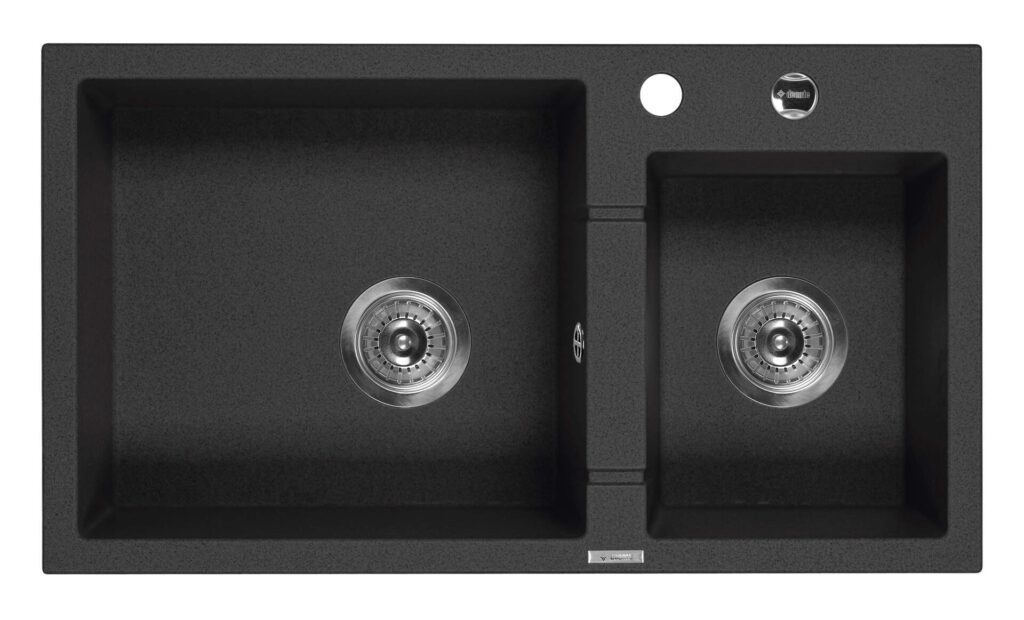 Zlewozmywak granitowy 2-komorowy – Space-Saver