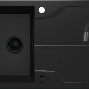 Zlewozmywak granitowy z baterią 1-komorowy z ociekaczem