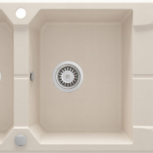 Zlewozmywak granitowy 2-komorowy z ociekaczem