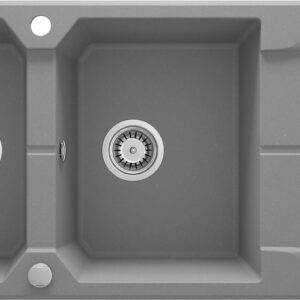 Zlewozmywak granitowy 2-komorowy z ociekaczem