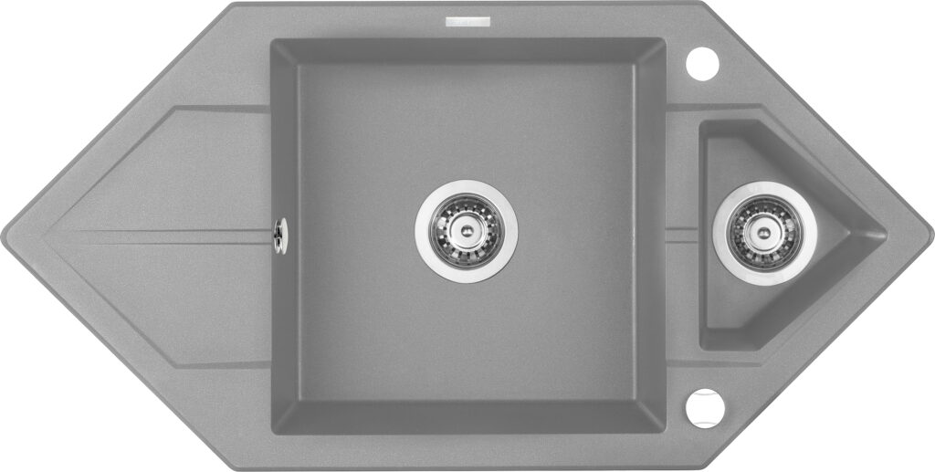 Zlewozmywak granitowy 1.5-komorowy z ociekaczem – Space-Saver