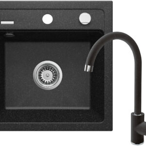 Zlewozmywak granitowy z baterią 1-komorowy