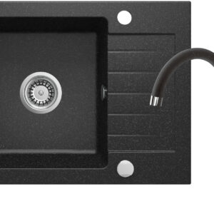 Zlewozmywak granitowy z baterią 1-komorowy z ociekaczem