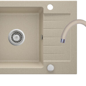 Zlewozmywak granitowy z baterią 1-komorowy z ociekaczem