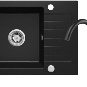 Zlewozmywak granitowy z baterią 1-komorowy z ociekaczem