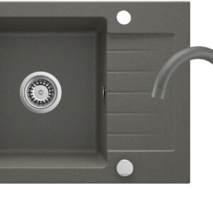 Zlewozmywak granitowy z baterią 1-komorowy z ociekaczem