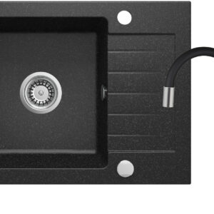 Zlewozmywak granitowy z baterią 1-komorowy z ociekaczem