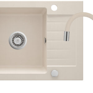 Zlewozmywak granitowy z baterią 1-komorowy z ociekaczem