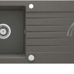 Zlewozmywak granitowy z baterią 1-komorowy z ociekaczem