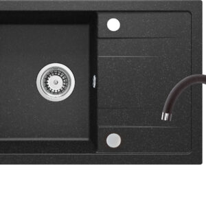 Zlewozmywak granitowy z baterią 1-komorowy z ociekaczem