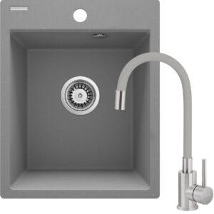 Zlewozmywak granitowy z baterią 1-komorowy